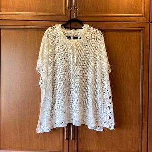 Y2K vintage Maria Rerio cream lace poncho